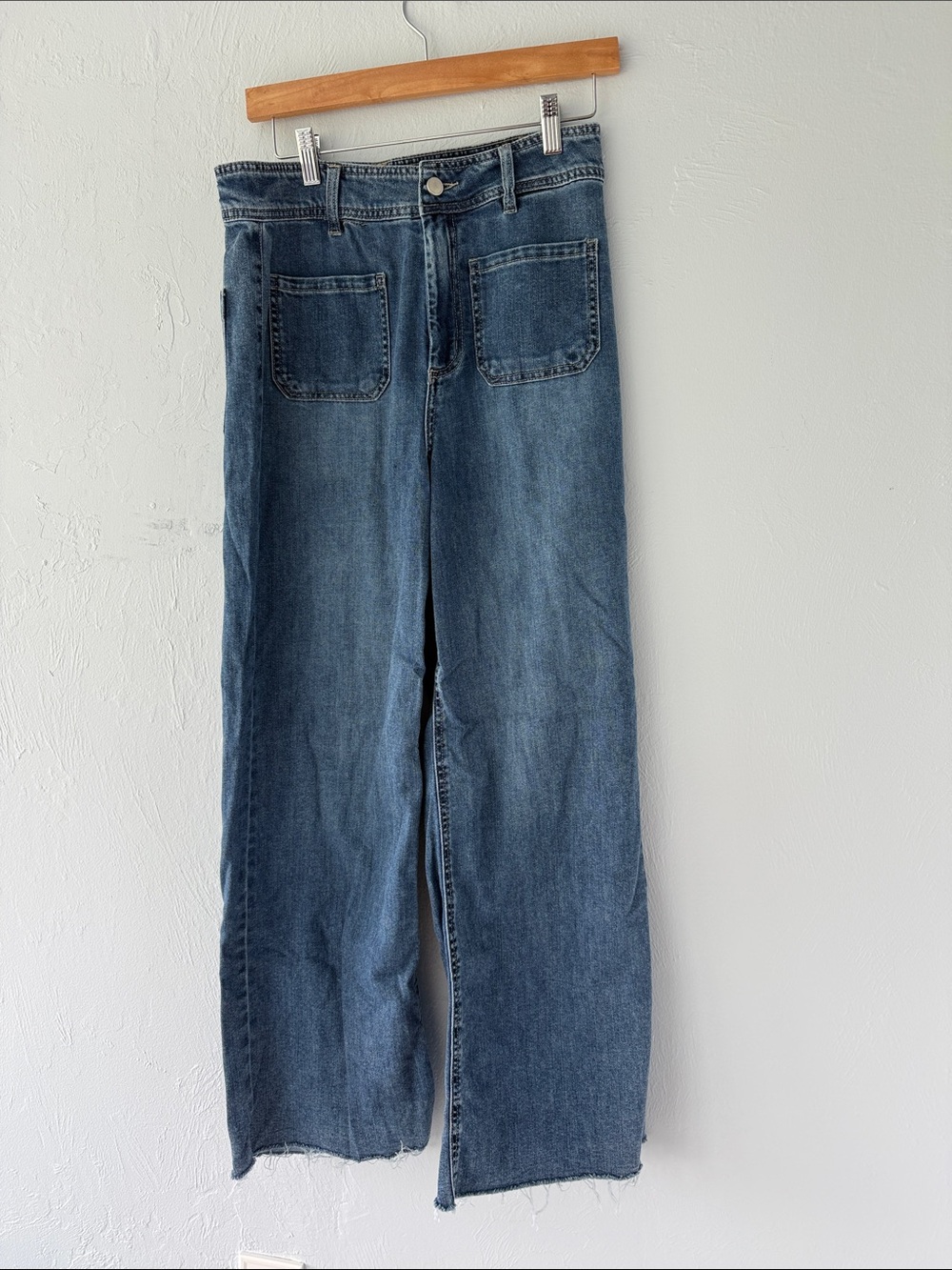 Oat New York Wide-Leg High-Rise Jeans in Blue
